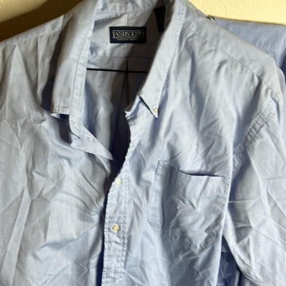 Lands End - Cotton Blue Shirt - Men's Lot of 4 - 3: 18 1/2 -36 & 1: 18 1/2 - 37 - Picture 12 of 16